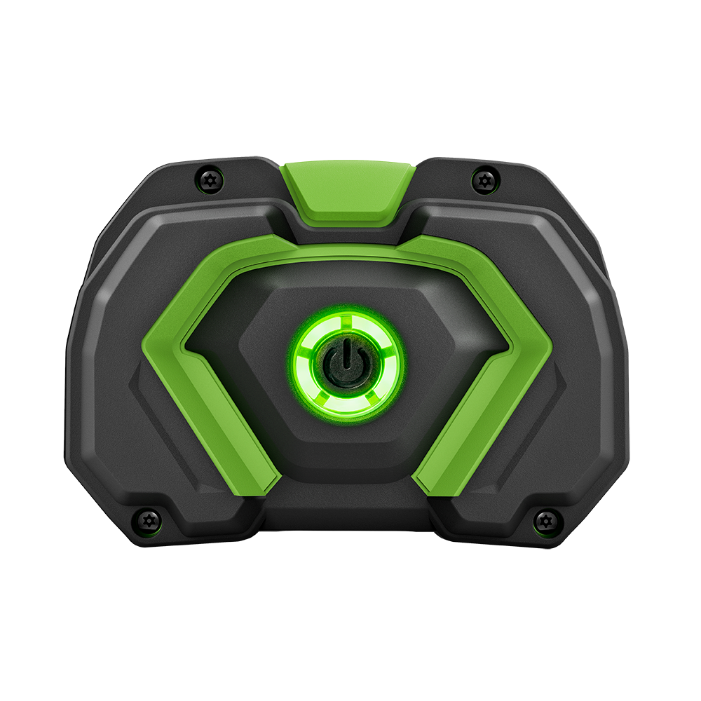 EGO 12Ah battery gauge showing charge indicator details for battery mower ownership