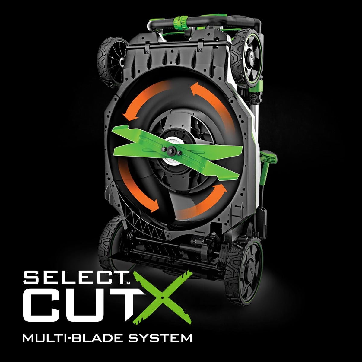 EGO LM2135SP Select Cut self-propelled mower deck detail