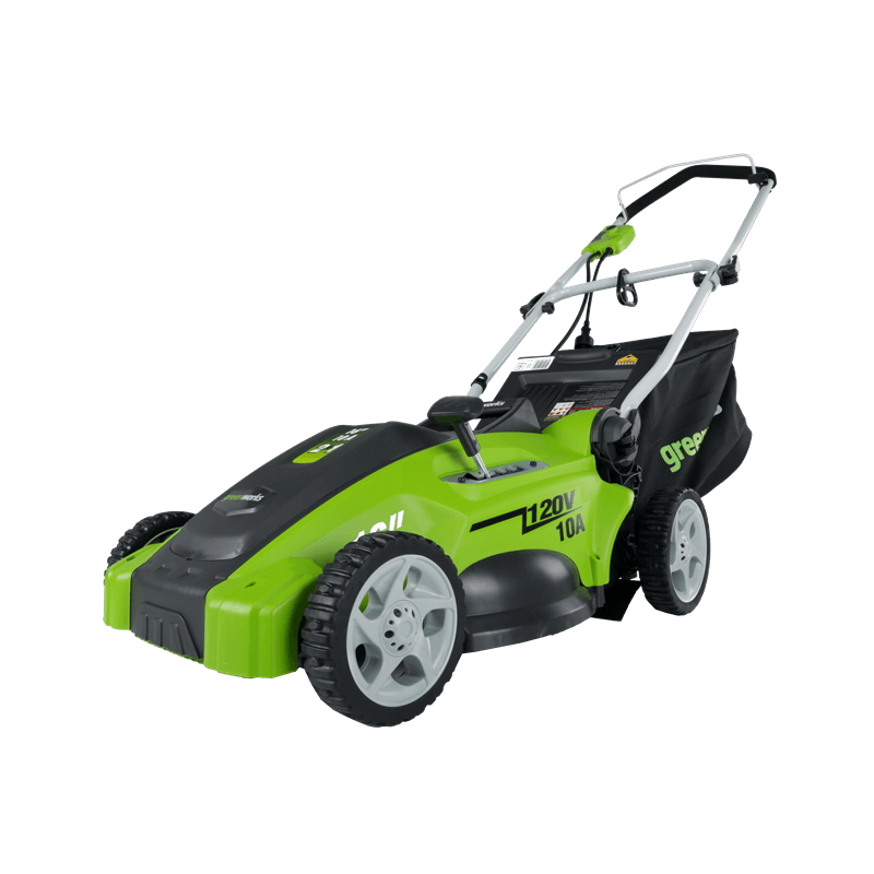 Greenworks 10 Amp 16-inch corded lawn mower official product image for small yards